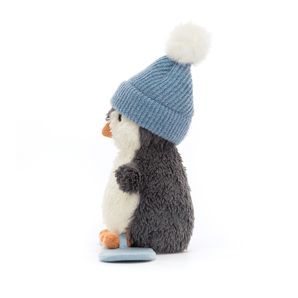 Jellycat bamse, Peanut pingvin på snowboard - 12 cm