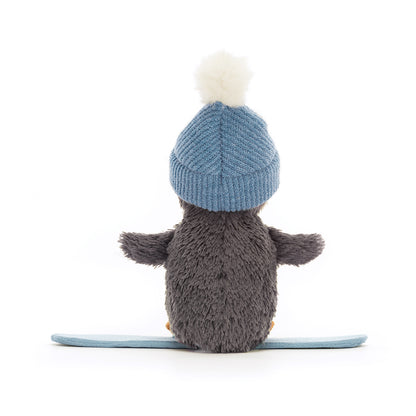Jellycat bamse, Peanut pingvin på snowboard - 12 cm