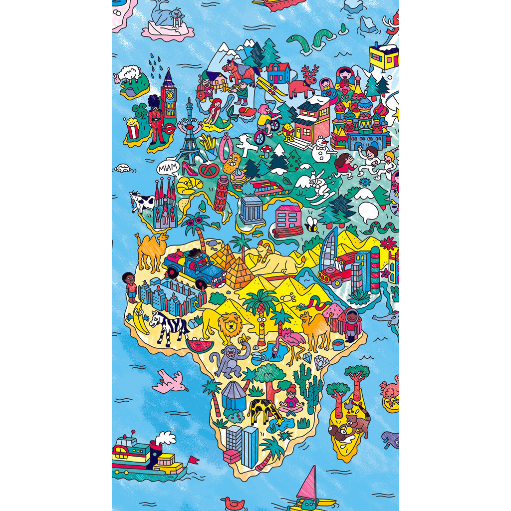 Omy stor plakat til farvelægning, 70 x 100 cm - Atlas