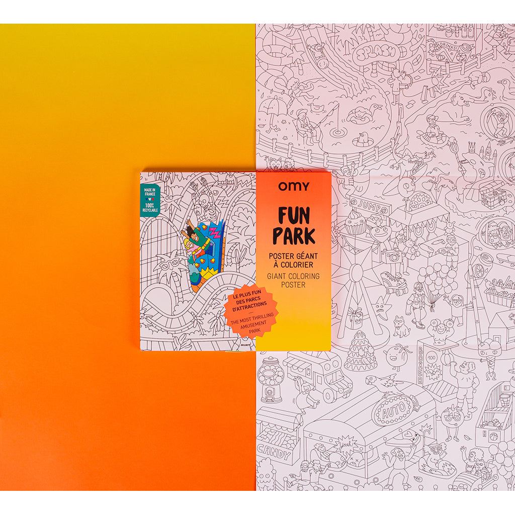 Omy stor plakat til farvelægning, 70 x 100 cm - Fun park