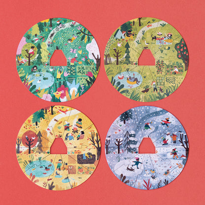 Londji puslespil, rundt, A home for nature, 4 puslespil af hver 10 brikker
