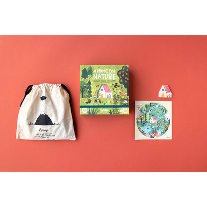 Londji puslespil, rundt, A home for nature, 4 puslespil af hver 10 brikker