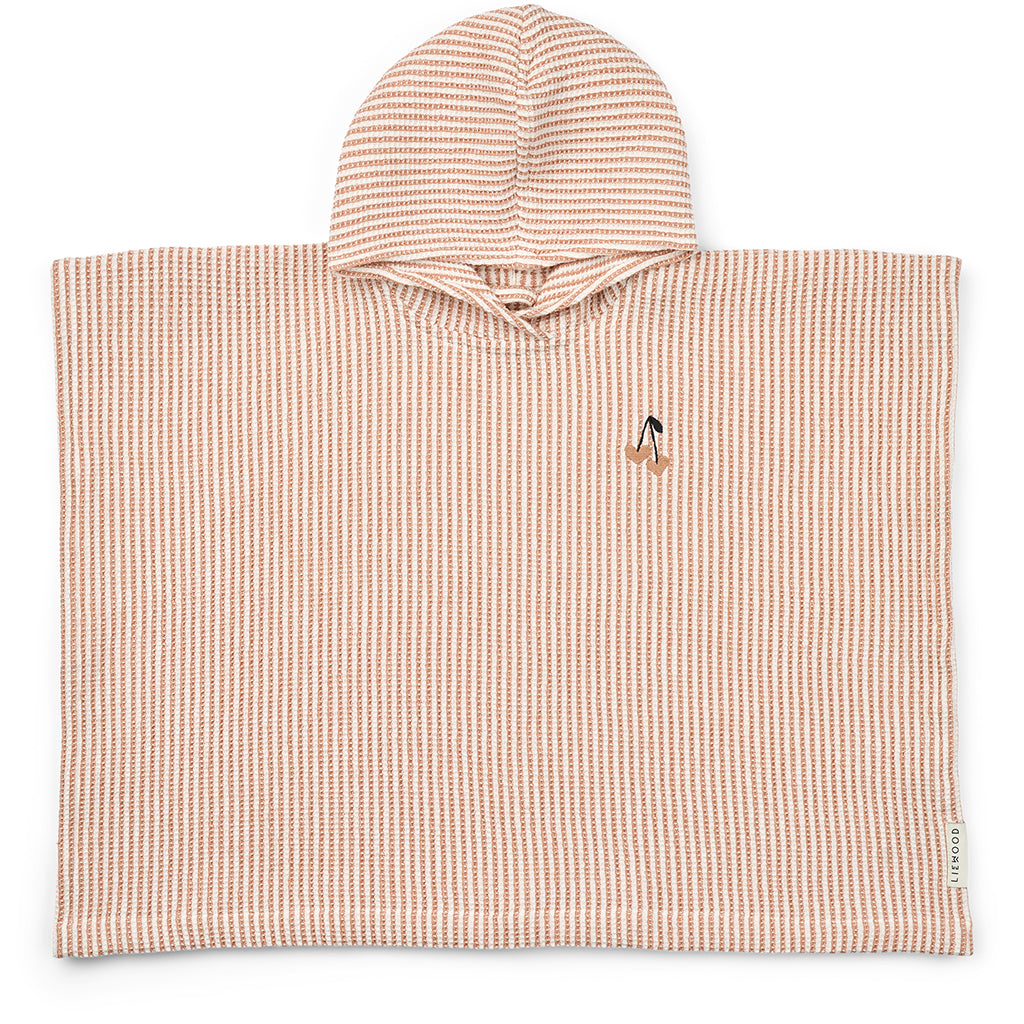 Liewood Paco badeponcho, Stripe Tuscany rose/creme - Str. 3-8 år