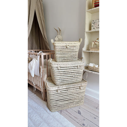Lubilu Trunk kurvekuffert af palmeblade, 60 x 35 x 35 cm