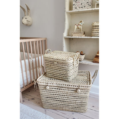 Lubilu Trunk, kurvekuffert af palmeblade - 50 x 32 x 32 cm
