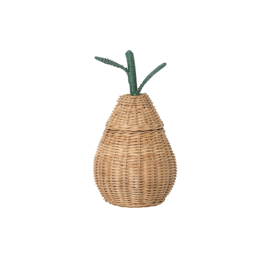 ferm Living Pear Storage, flettet kurv i rattan - Small