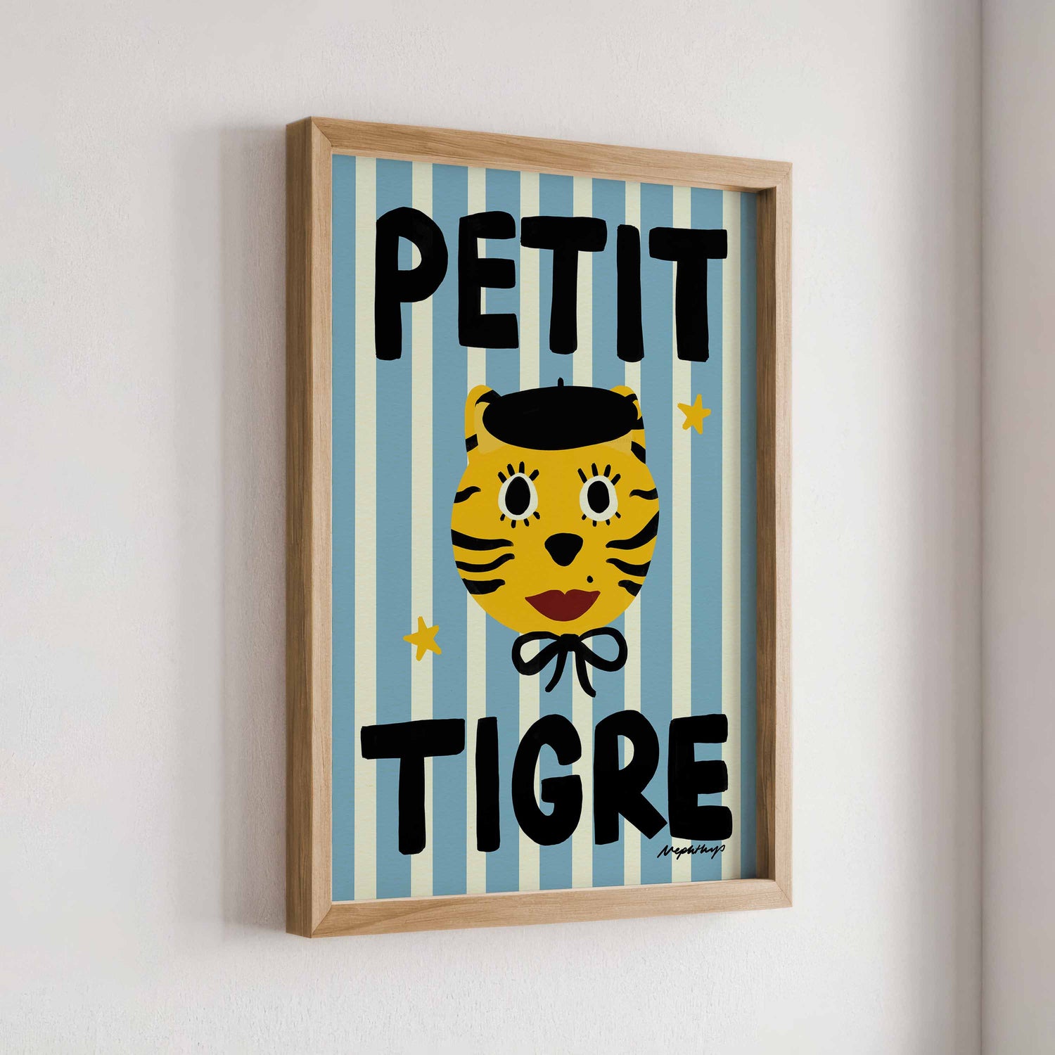 Nephthys Illustrated plakat, Petit Tigre, Blue - A4