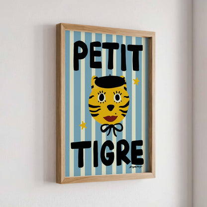 Nephthys Illustrated plakat, Petit Tigre, Blue - A4