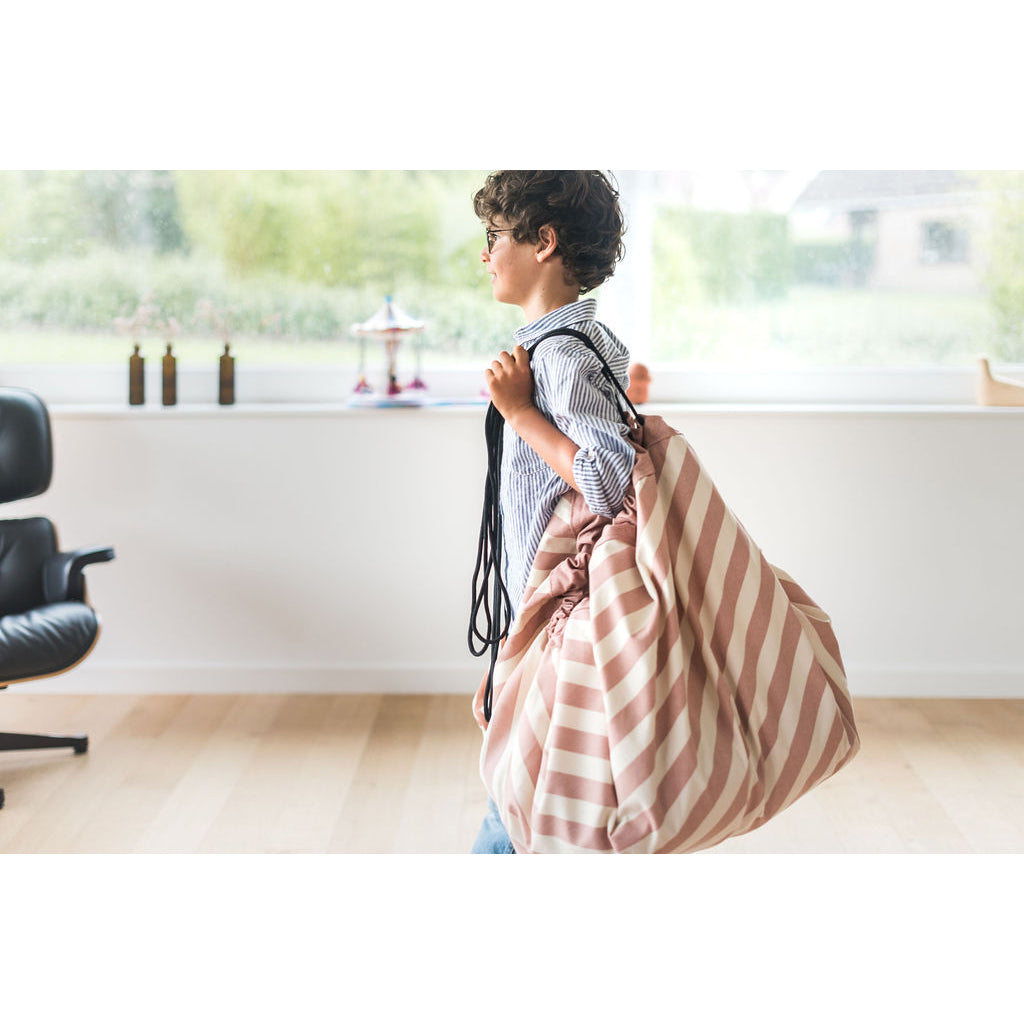 Play&amp;Go To-i-én tæppe, Stripes pink new