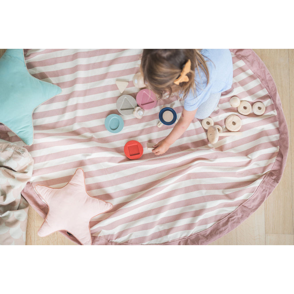 Play&amp;Go To-i-én tæppe, Stripes pink new