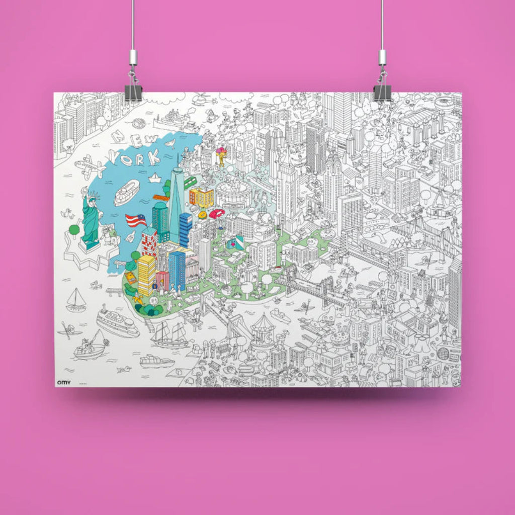 Omy stor plakat til farvelægning, 70 x 100 cm - New York