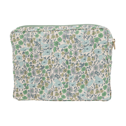 Bon Dep Pouch big, toilettaske med Liberty - Poppy and Daisy teal