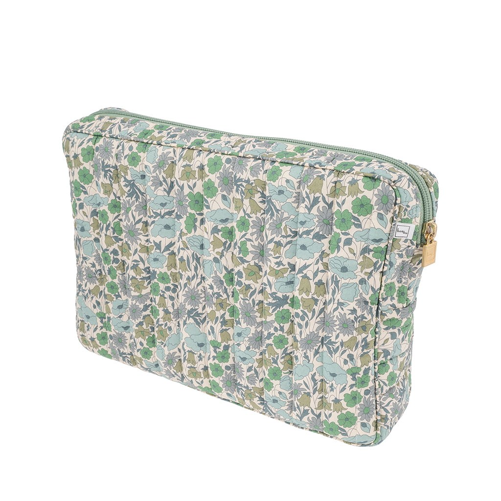 Bon Dep Pouch big, toilettaske med Liberty - Poppy and Daisy teal