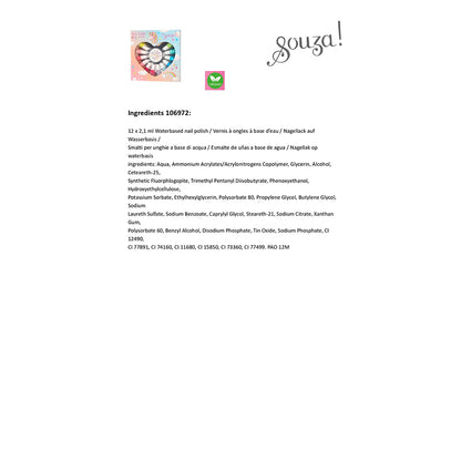 Souza neglelak sæt til børn, 12 neglelakker + negleklistermærker