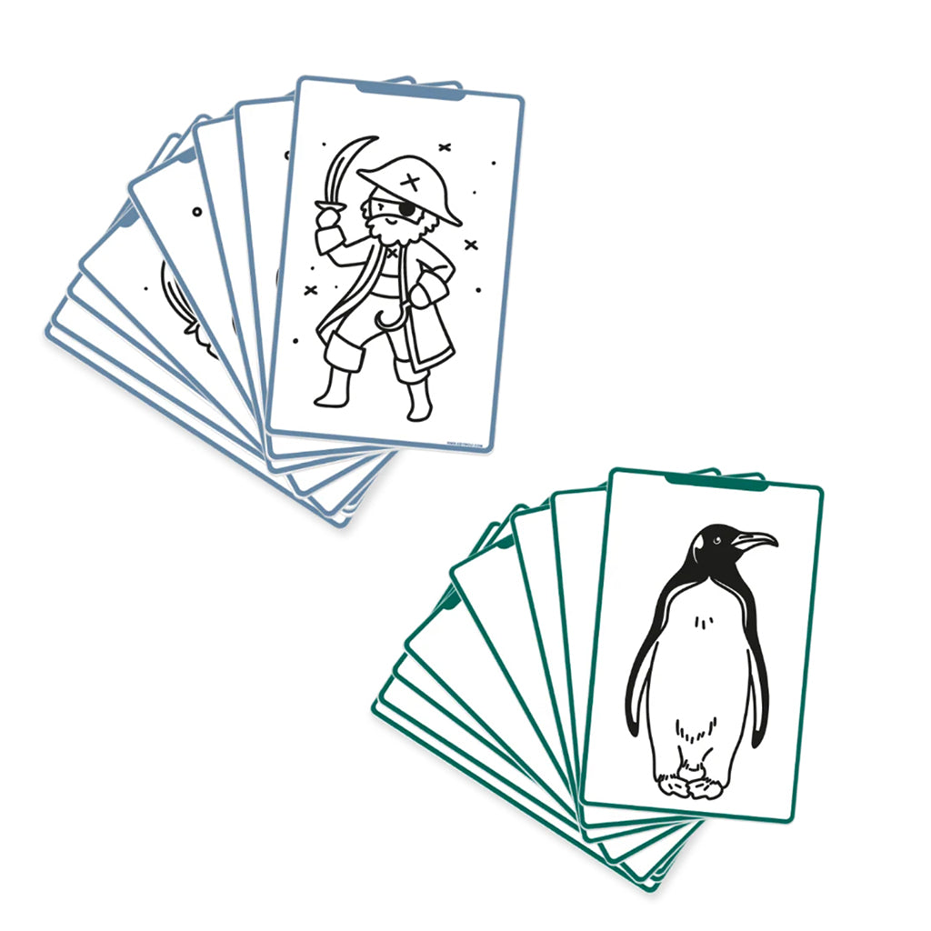 KidyDraw mini refill-kort m tegneskabeloner, Oceans &amp; pirates