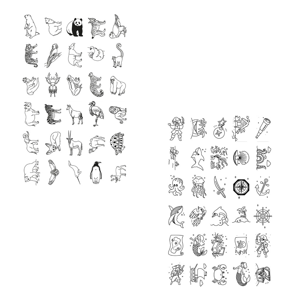 KidyDraw mini refill-kort m tegneskabeloner, Oceans &amp; pirates