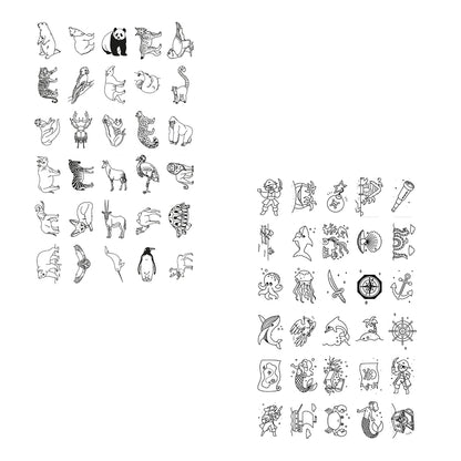KidyDraw mini refill-kort m tegneskabeloner, Oceans &amp; pirates
