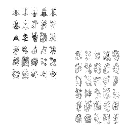 KidyDraw mini refill-kort m tegneskabeloner, Dinoasur
