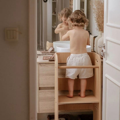 Curve-Lab, Læringstårn, Birk m. overflade af valnøddetræ