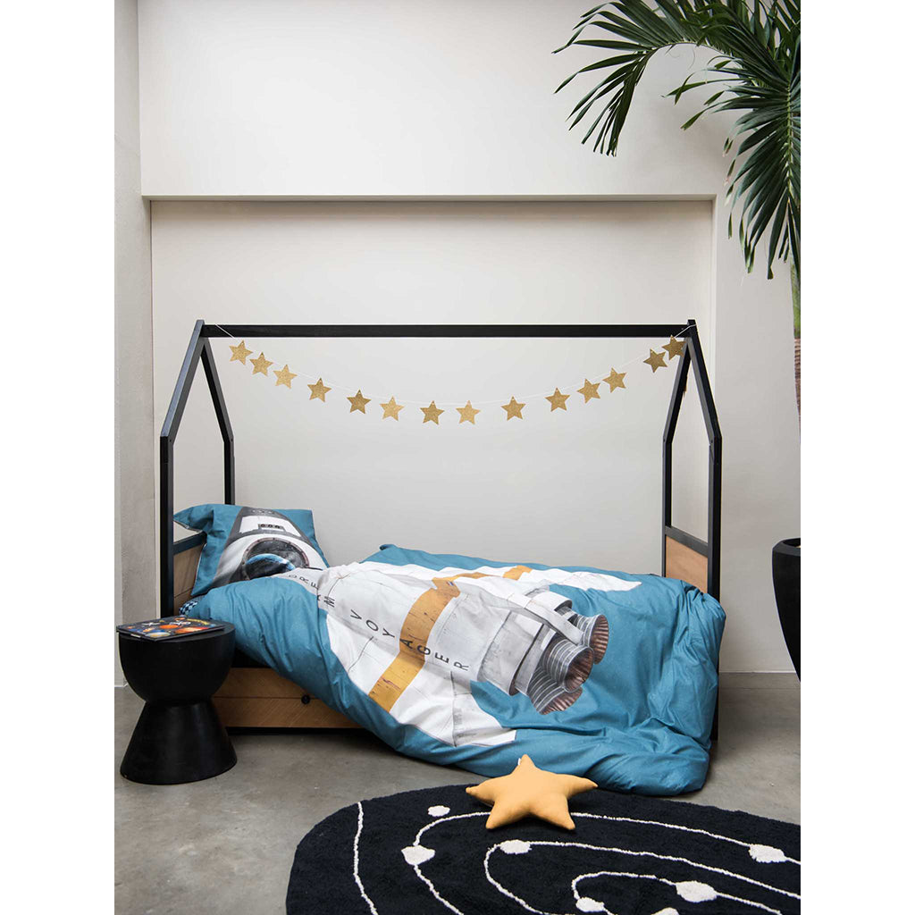 Snurk voksensengetøj, økologisk - Rocket smokey blue