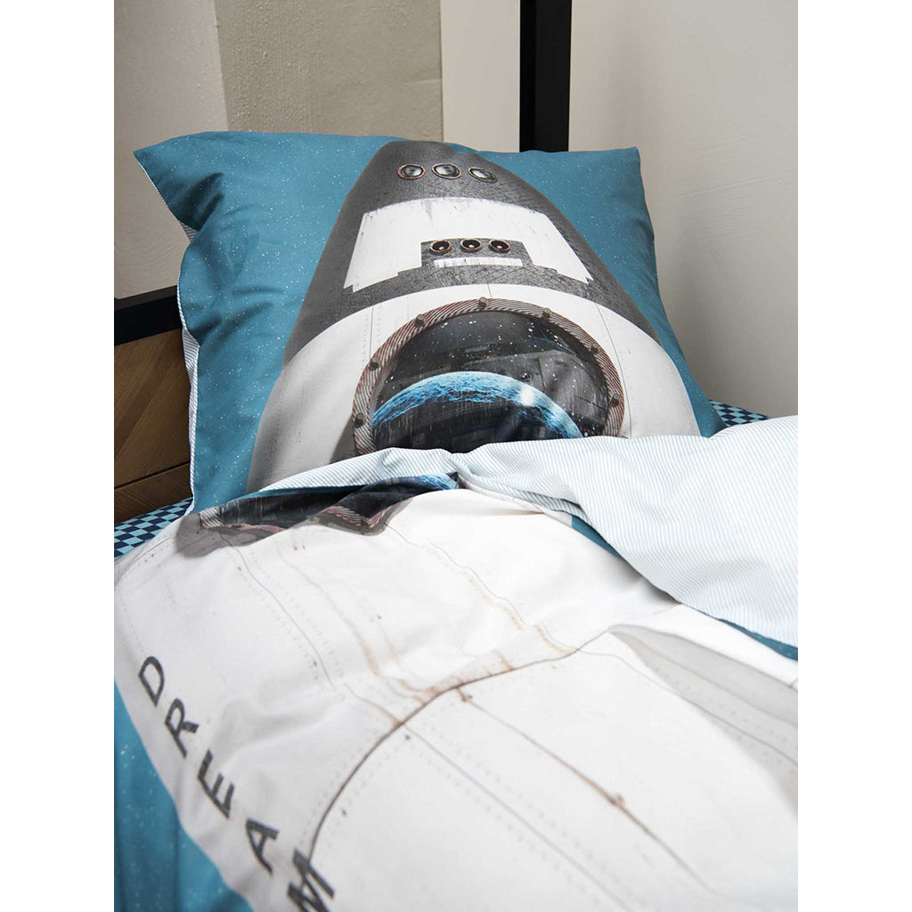 Snurk voksensengetøj, økologisk - Rocket smokey blue