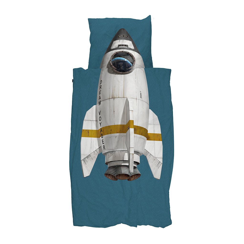 Snurk voksensengetøj, økologisk - Rocket smokey blue