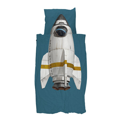 Snurk voksensengetøj, økologisk - Rocket smokey blue