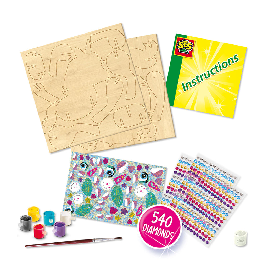 SES Creative, Diamantmosaik - 3D Enhjørning