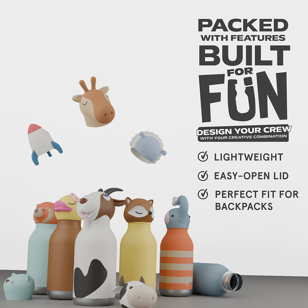 Asobu Bestie Animal termo drikkedunk, 460 ml. - Kat