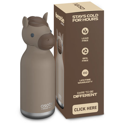 Asobu Bestie Animal termo drikkedunk, 460 ml. - Hest