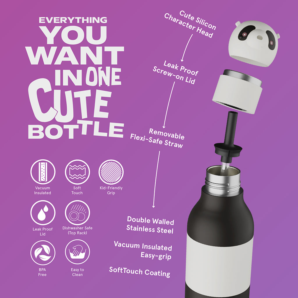 Asobu Bestie Animal termo drikkedunk, 460 ml. - Panda