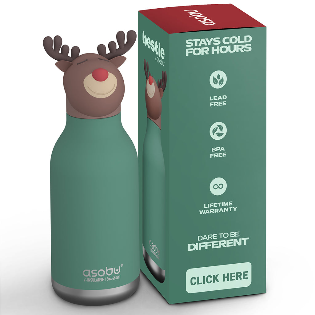 Asobu Bestie Animal termo drikkedunk, 460 ml. - Rensdyr