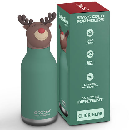 Asobu Bestie Animal termo drikkedunk, 460 ml. - Rensdyr