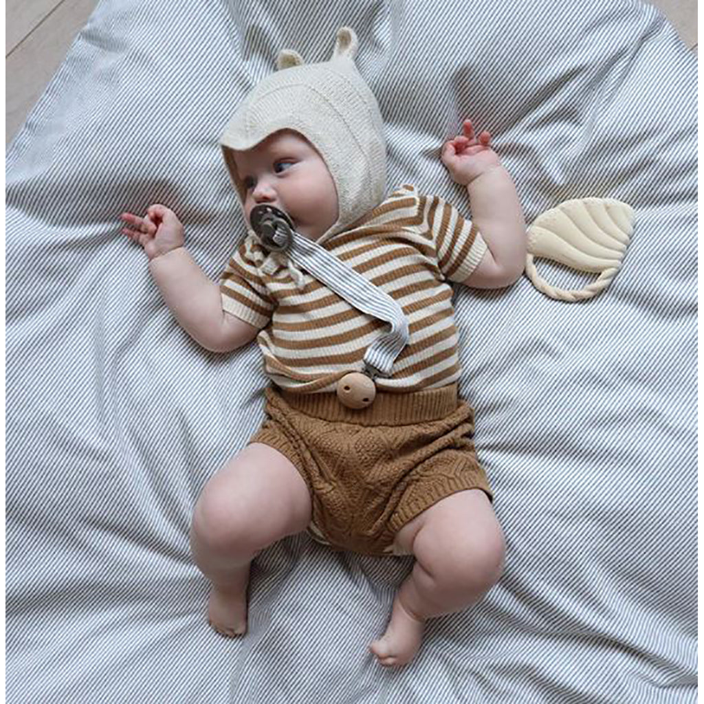 Cam Cam broderet suttekæde, økologisk - Classic stripes blue