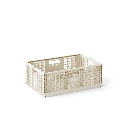 Modu Opbevaringskasse, Ekstra stor folde/stabelbar kasse - Sand Grey