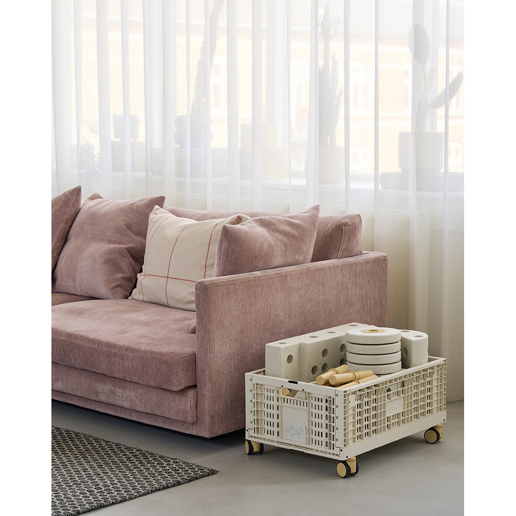 Modu Opbevaringskasse, Ekstra stor folde/stabelbar kasse - Sand Grey