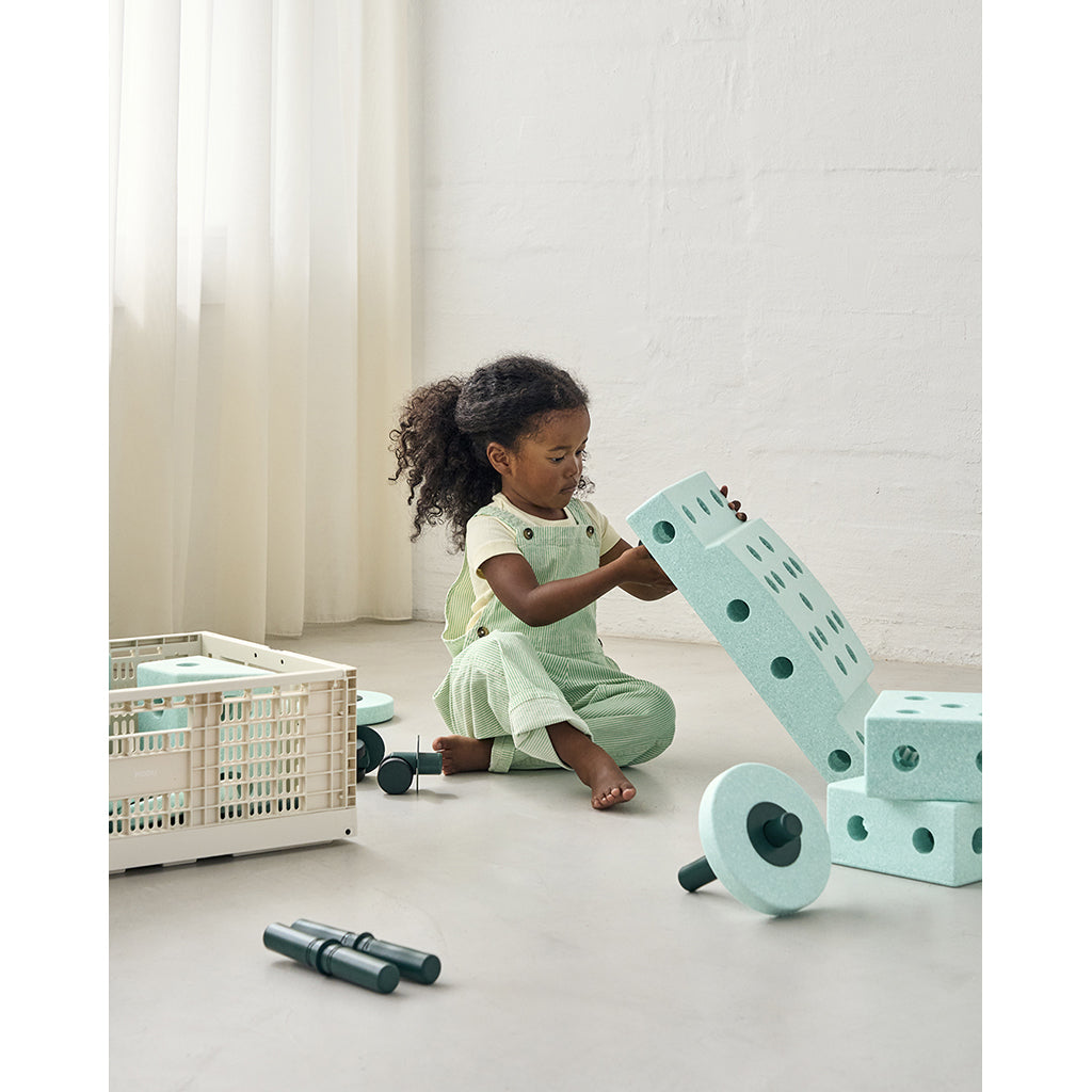 Modu Opbevaringskasse, Ekstra stor folde/stabelbar kasse - Sand Grey