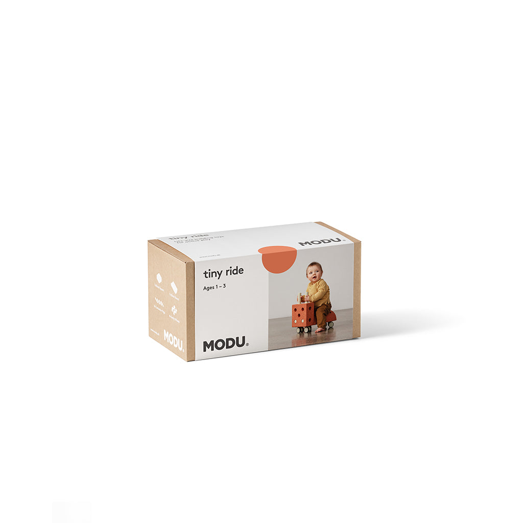 Modu Tiny Ride, aktivitetslegetøj i skum, 10 dele - Burnt Orange / Dusty Green