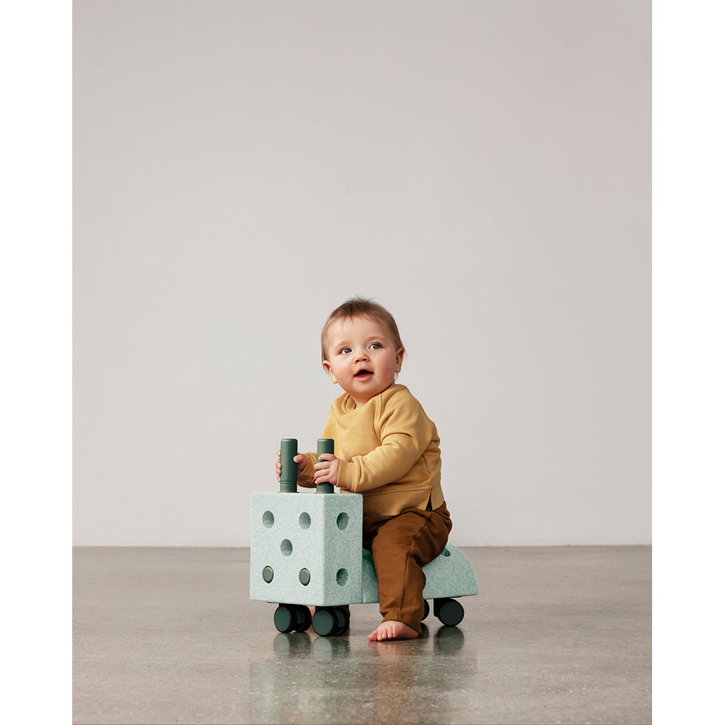Modu Tiny Ride, aktivitetslegetøj i skum, 10 dele - Ocean mint/ forest green