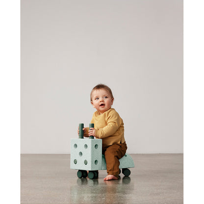 Modu Tiny Ride, aktivitetslegetøj i skum, 10 dele - Ocean mint/ forest green