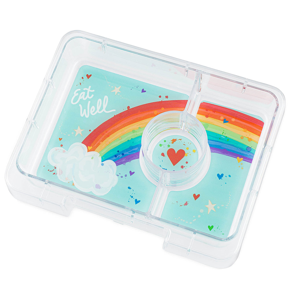 Yumbox madkasse m. 3 rum, Snack - Misty aqua/ Rainbow