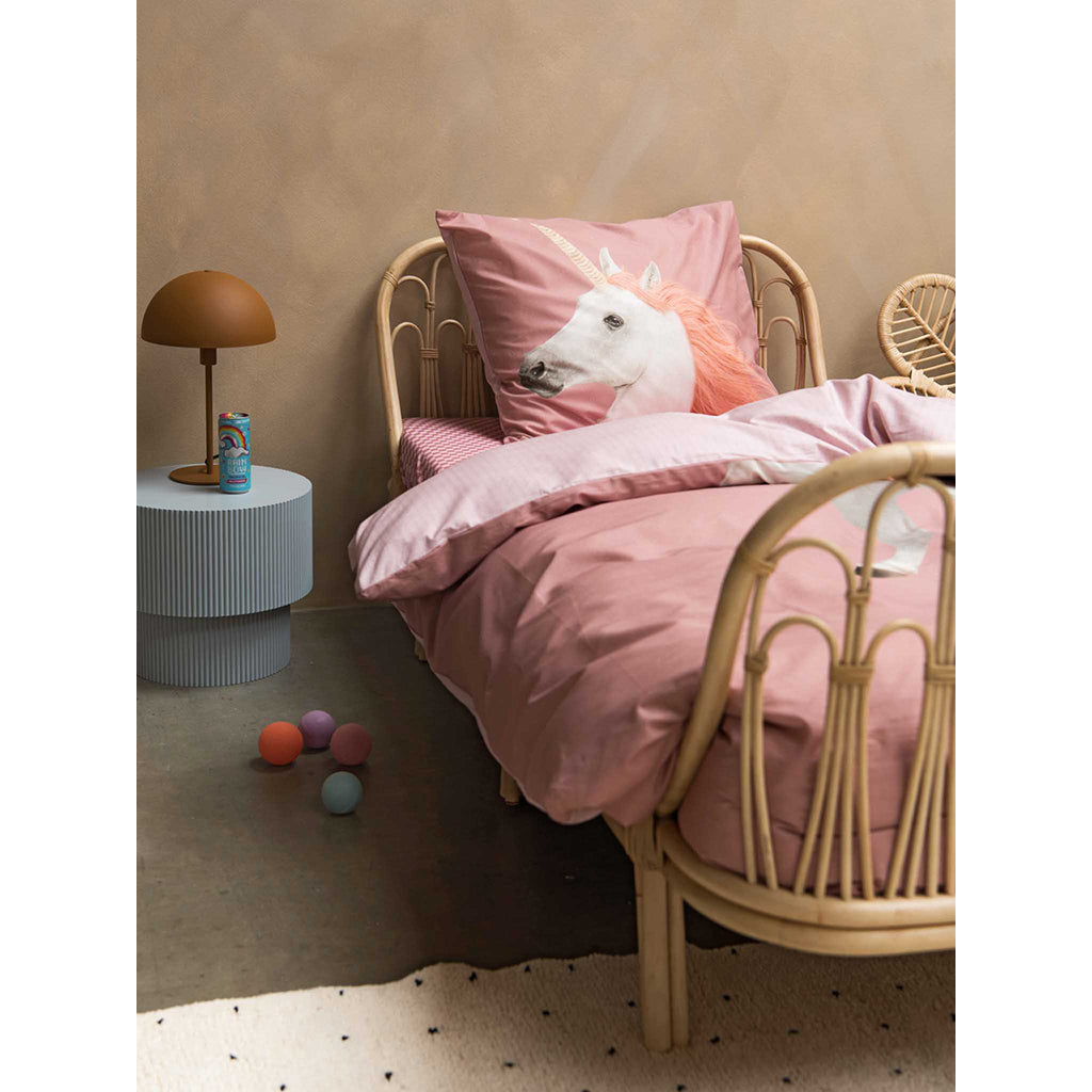 Snurk voksensengetøj, økologisk - Unicorn dusty pink