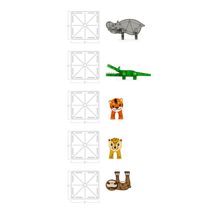 Magna-Tiles Jungle dyr, 25 dele