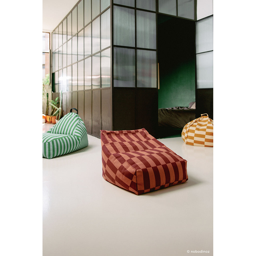 Nobodinoz Vibes armchair sækkestol, Maroon tiles