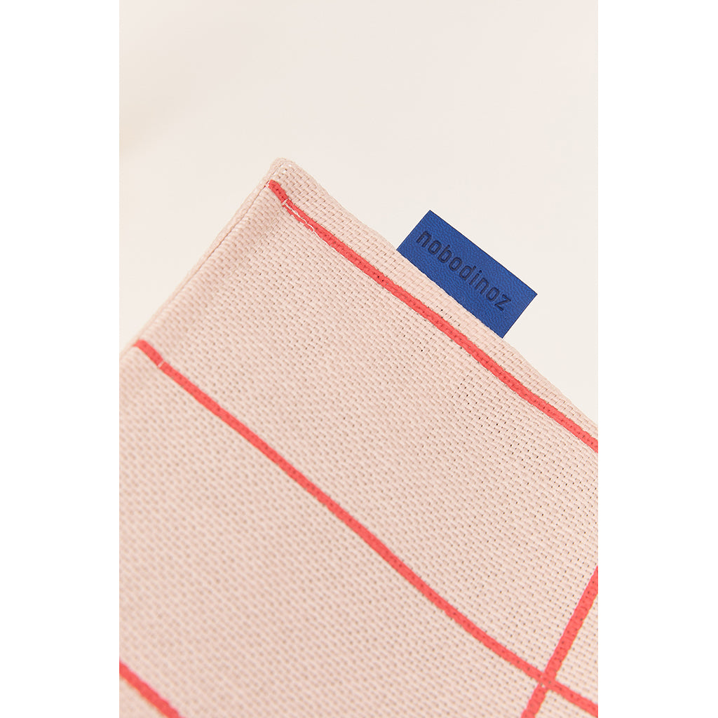 Nobodinoz Vibes long sækkestol, voksen - Pink red grid