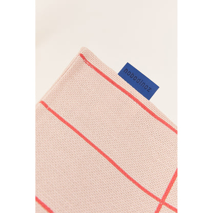 Nobodinoz Vibes long sækkestol, voksen - Pink red grid