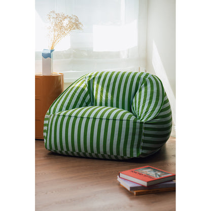 Nobodinoz Ziggy armchair, sækkestol - Green blue stripes