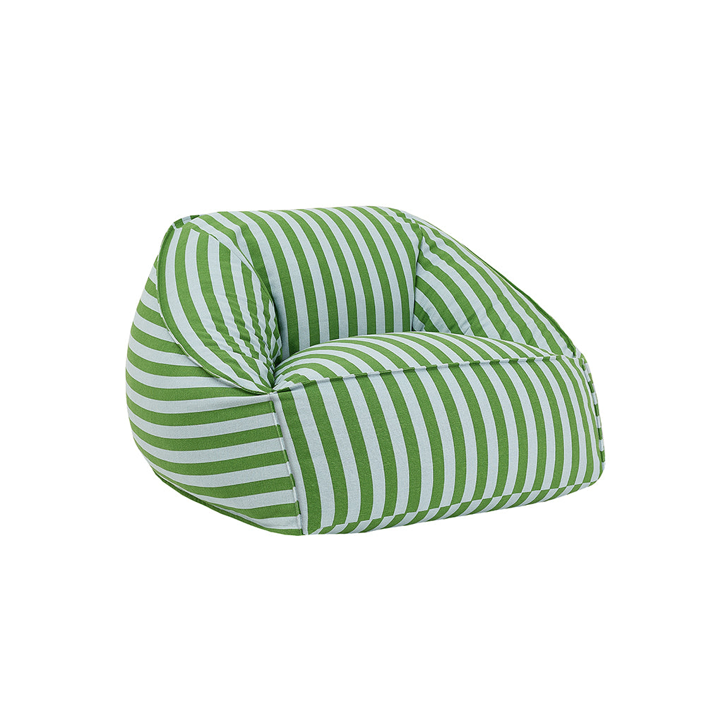 Nobodinoz Ziggy armchair, sækkestol - Green blue stripes