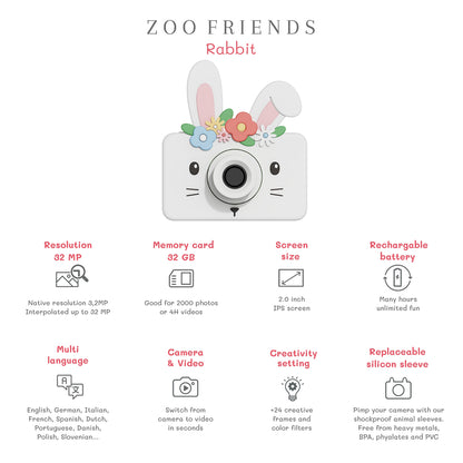 The ZooFamily, Zoo Friends børnekamera, 3-7 år - Kanin