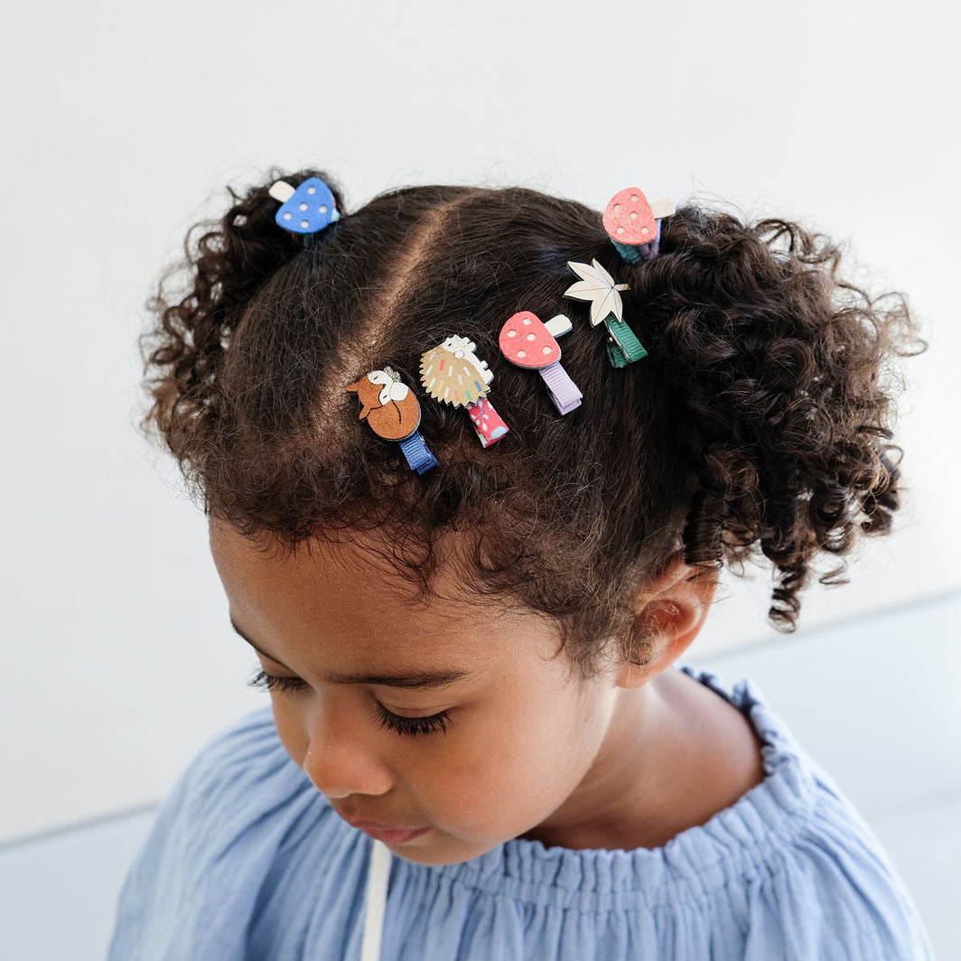 Mimi &amp; Lula Hårpynt, 8 hårclips - Mini Autumn Mushroom Village
